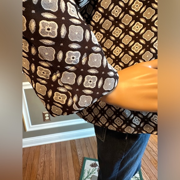 DRESSBARN!🤩Vintage Swing Jacket! Dressy Blazer/Worn Once! Blk-white/Size-L - Picture 9 of 14